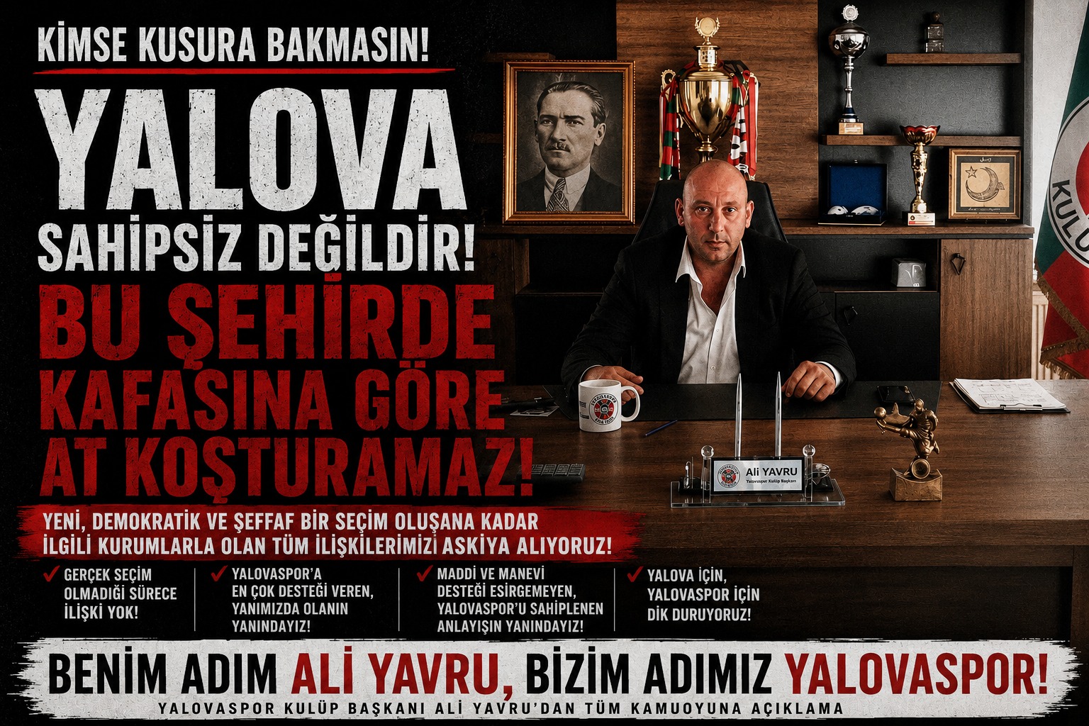 Ali Yavru: “Yalova’nın İradesi, Kapalı Kapıların Değil Halkın Olmalıdır”